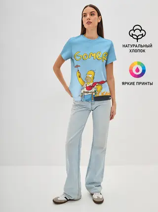 Женская базовая футболка / Гомер