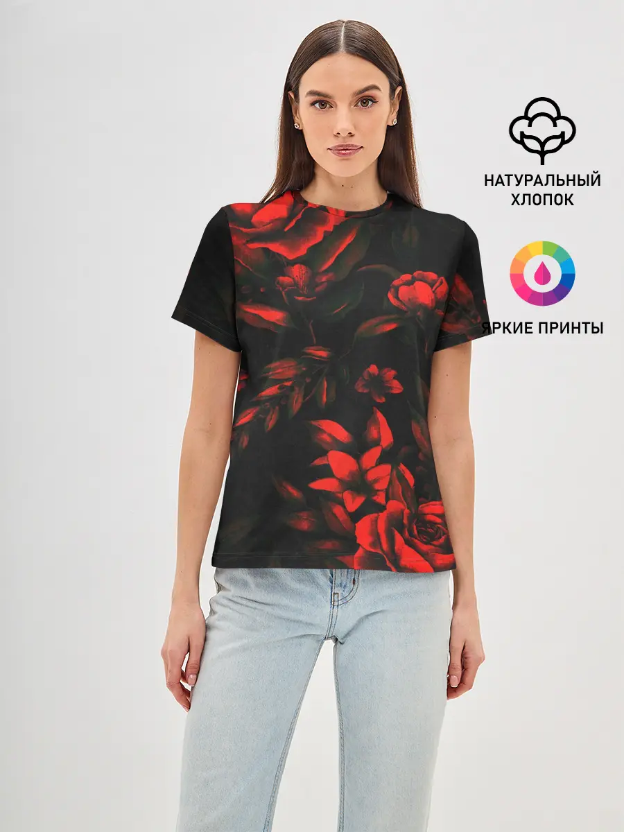 Женская базовая футболка / ROSES | РОЗЫ