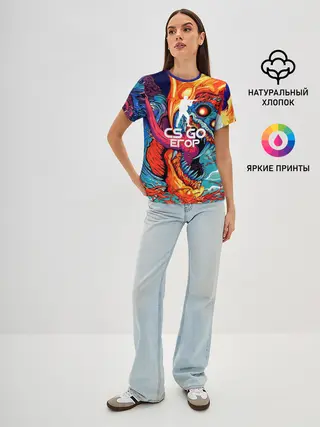 Женская базовая футболка / Егор в стиле CS GO