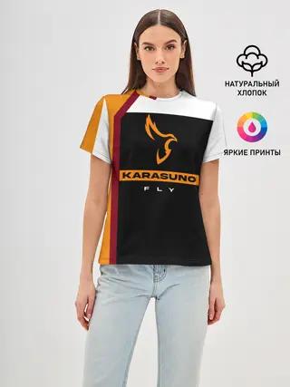 Женская базовая футболка / Старшая школа Карасуно Haikyu!!