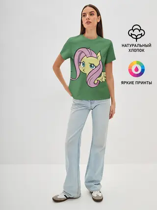 Женская базовая футболка / Милая Флаттершайн