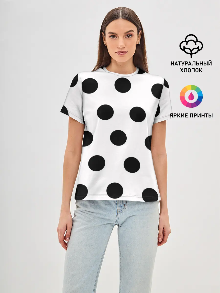 Женская базовая футболка / Горошeк