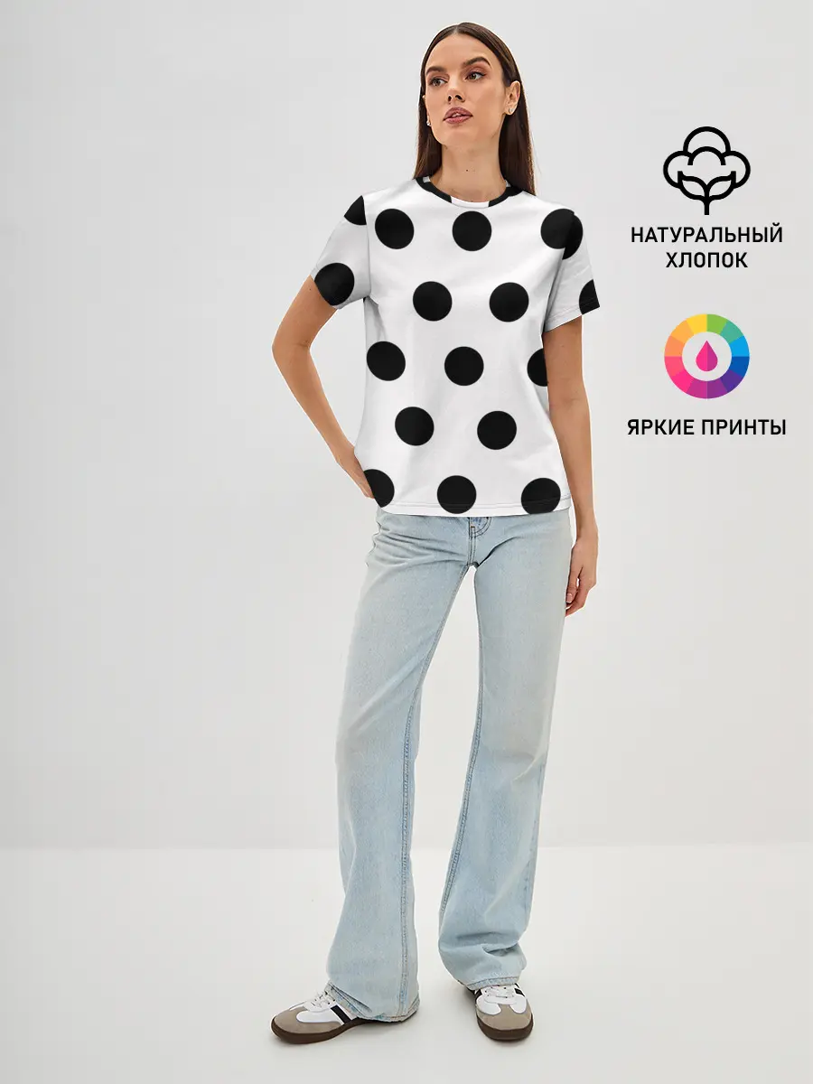 Женская базовая футболка / Горошeк