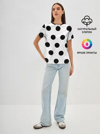 Женская базовая футболка / Горошeк