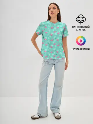 Женская базовая футболка / Flamingo