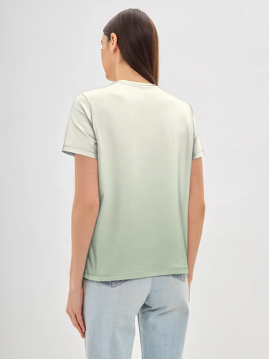 Женская базовая футболка / девушка кимоно зима Япония кот