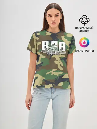 Женская базовая футболка / ВДВ камуфляж