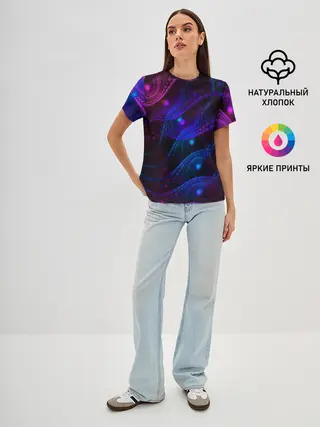 Женская базовая футболка / NEON FRACTAL