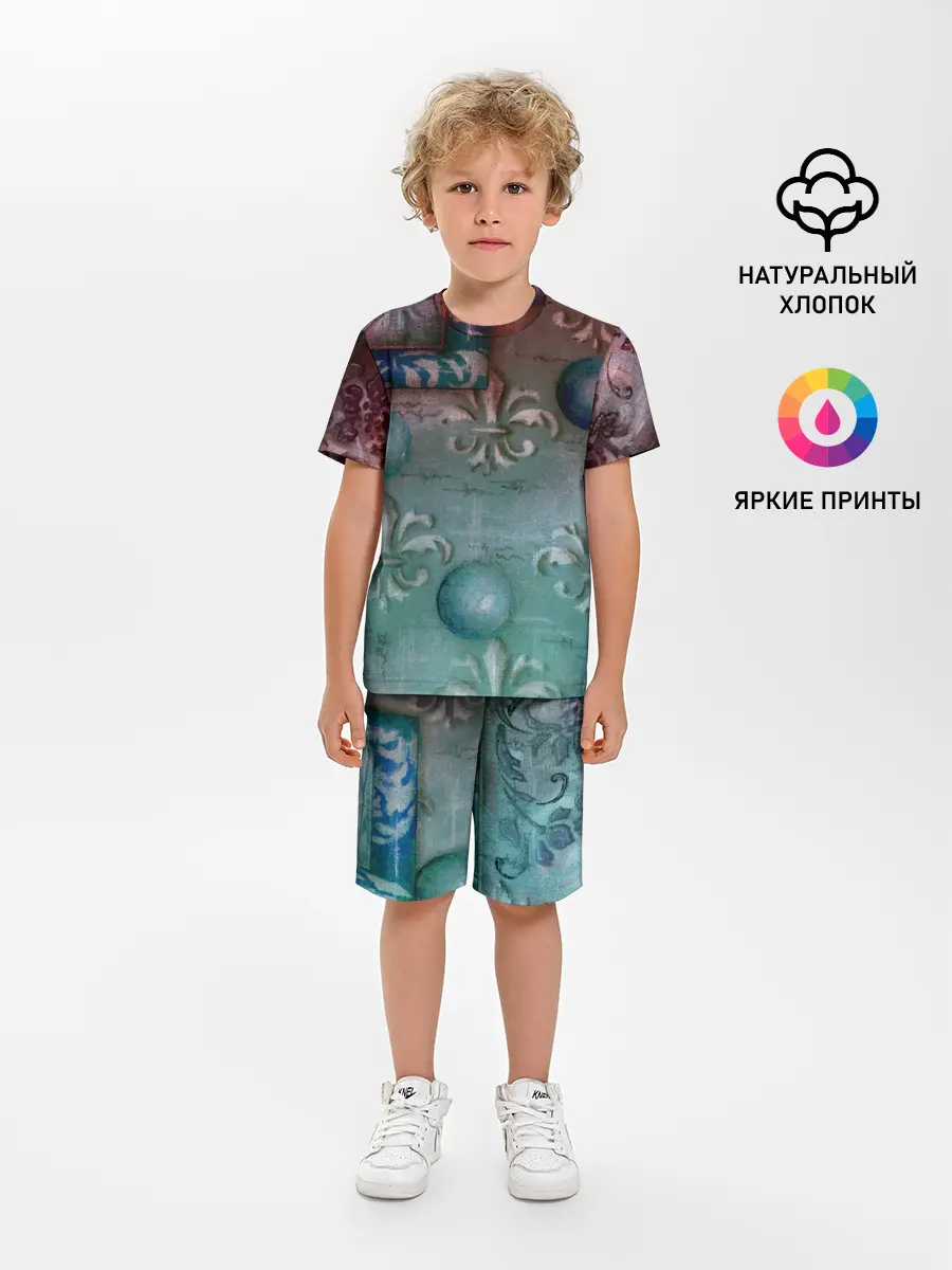 Детская пижама с шортами / Объемная абстракция - Флер-де-лис