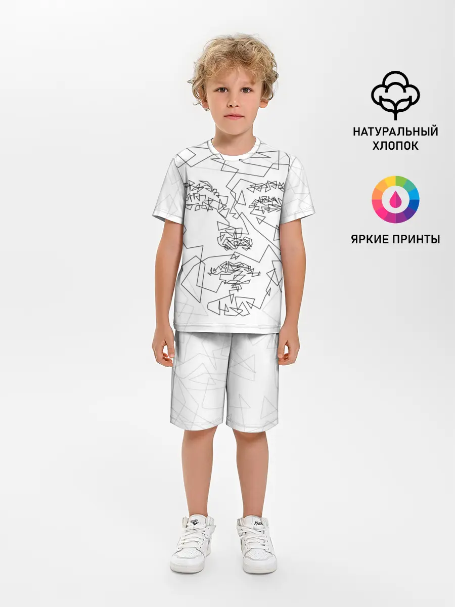 Детская пижама с шортами / Геометрическое лицо