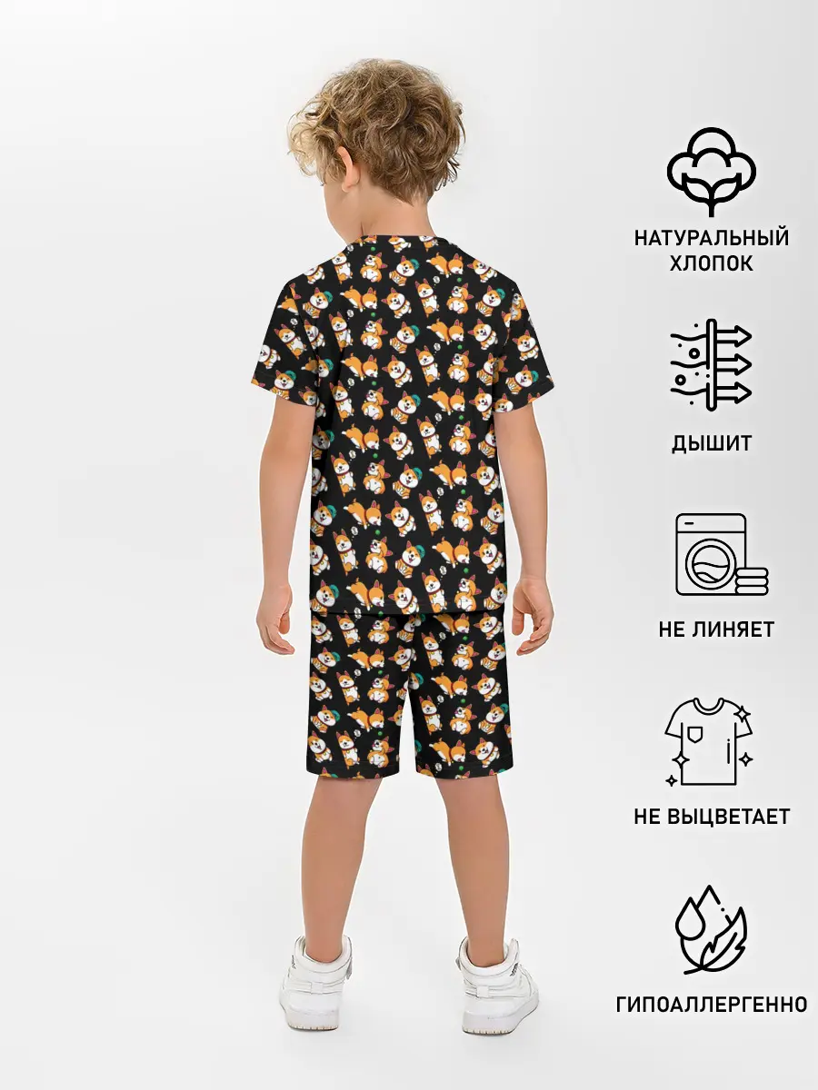 Детская пижама с шортами / Корги