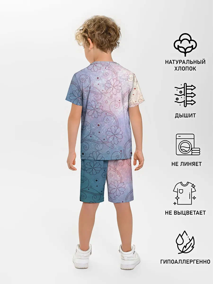 Детская пижама с шортами / Нежные цвета