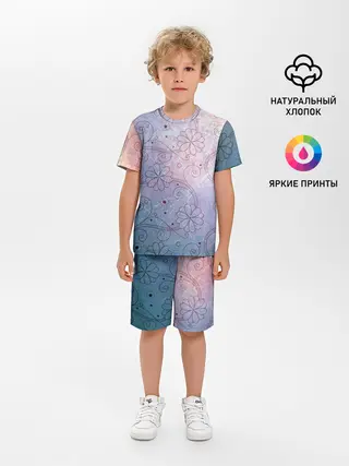 Детская пижама с шортами / Нежные цвета