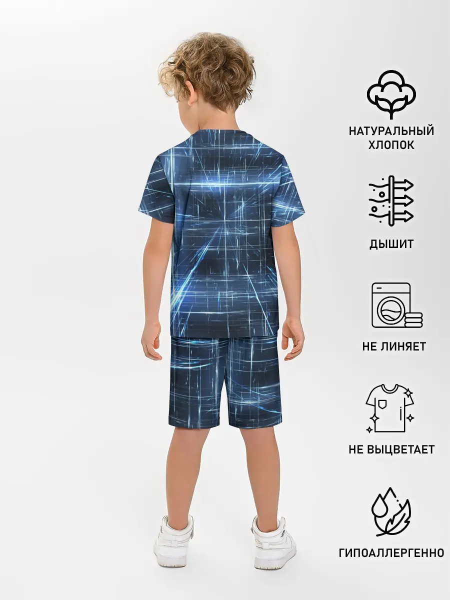 Детская пижама с шортами / Линии неона