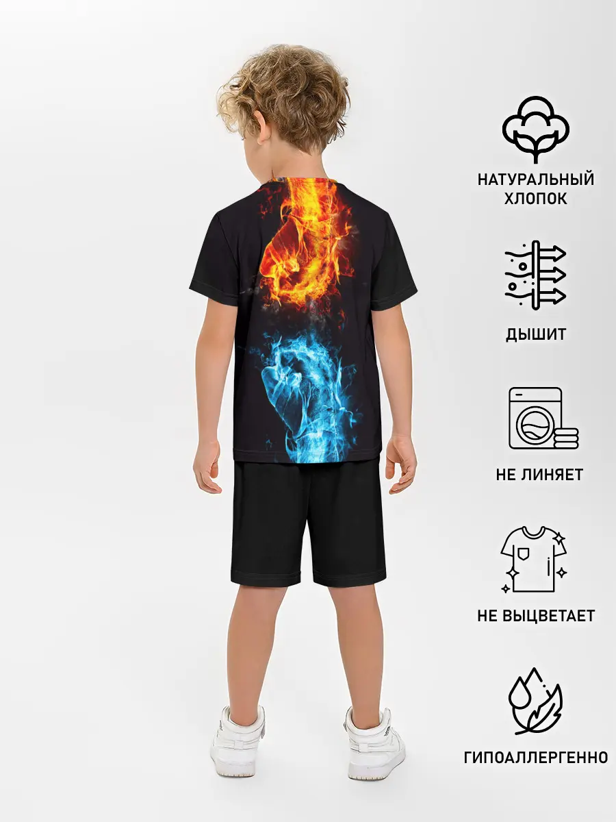 Детская пижама с шортами / Огонь и Вода