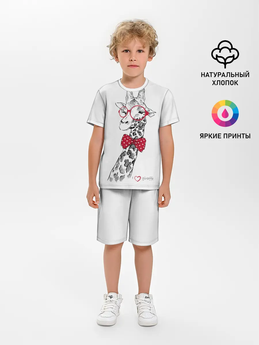 Детская пижама с шортами / Жираф