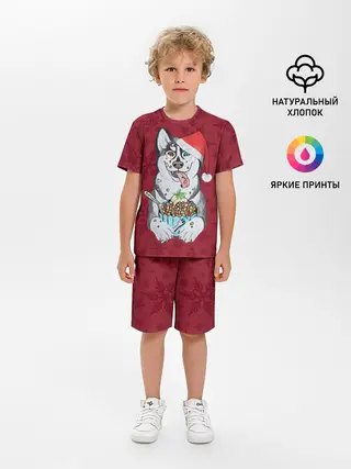 Детская пижама с шортами / Christmas Husky