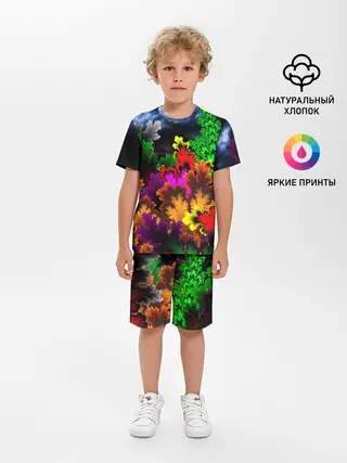 Детская пижама с шортами / КИСЛОТНАЯ АБСТРАКЦИЯ