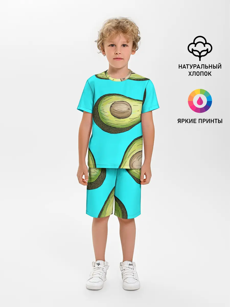 Детская пижама с шортами / Авокадо