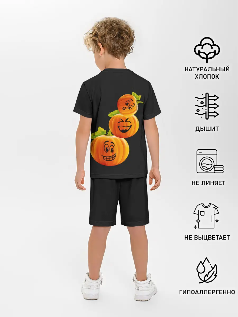 Детская пижама с шортами / Хэллоуин смешные тыквы