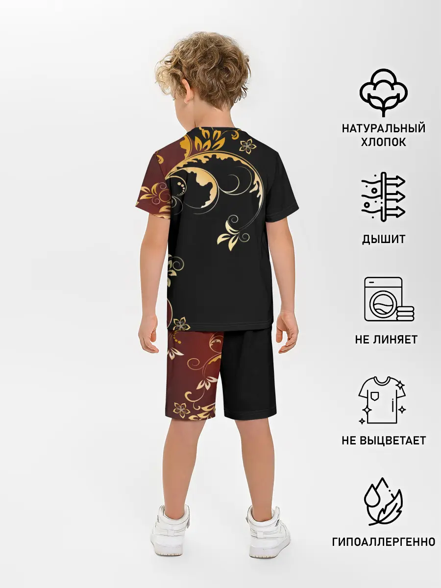 Детская пижама с шортами / Узор - Хохлома