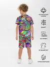 Детская пижама с шортами / Дудлы узор разноцветный хиппи