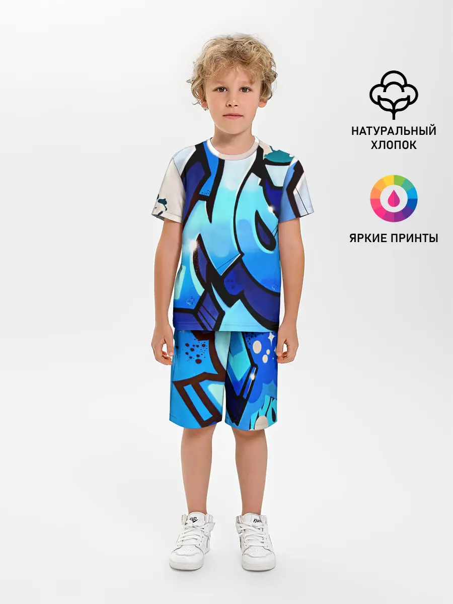 Детская пижама с шортами / wow graffiti