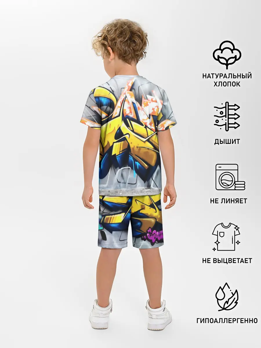 Детская пижама с шортами / Street art