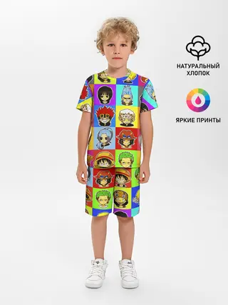 Детская пижама с шортами / ONE PIECE / ВАН ПИС / УЗОР