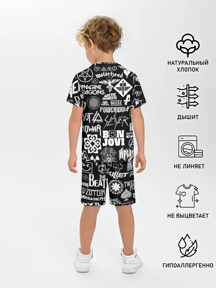Детская пижама с шортами / ЛОГОТИПЫ РОК ГРУПП