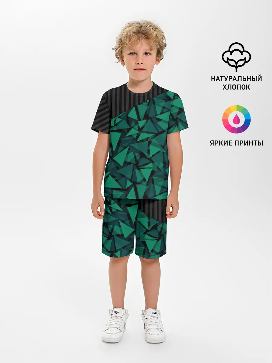 Детская пижама с шортами / Геометрический узор