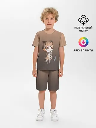 Детская пижама с шортами / девочка сова с топром