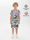 Детская пижама с шортами / Чернобелый комикс джоджо