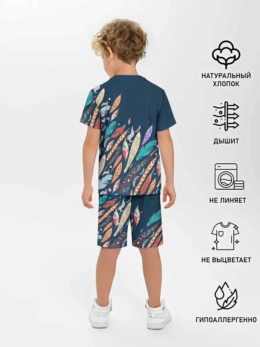 Детская пижама с шортами / Перья