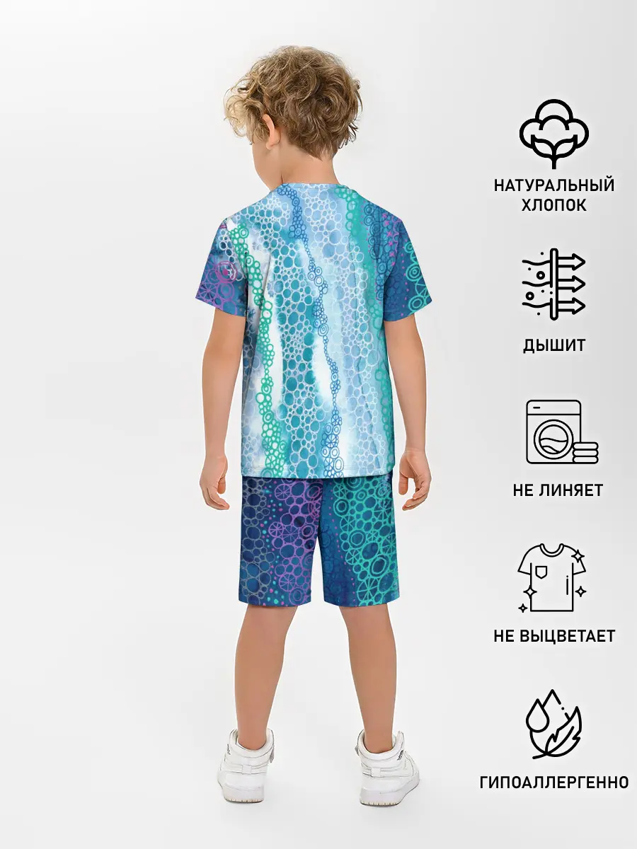 Детская пижама с шортами / Водопад красочной пены