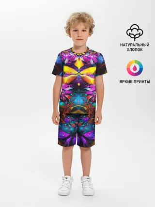 Детская пижама с шортами / ФРАКТАЛЬНЫЕ ЦВЕТЫ