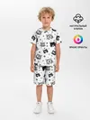 Детская пижама с шортами / Котики | ЧБ