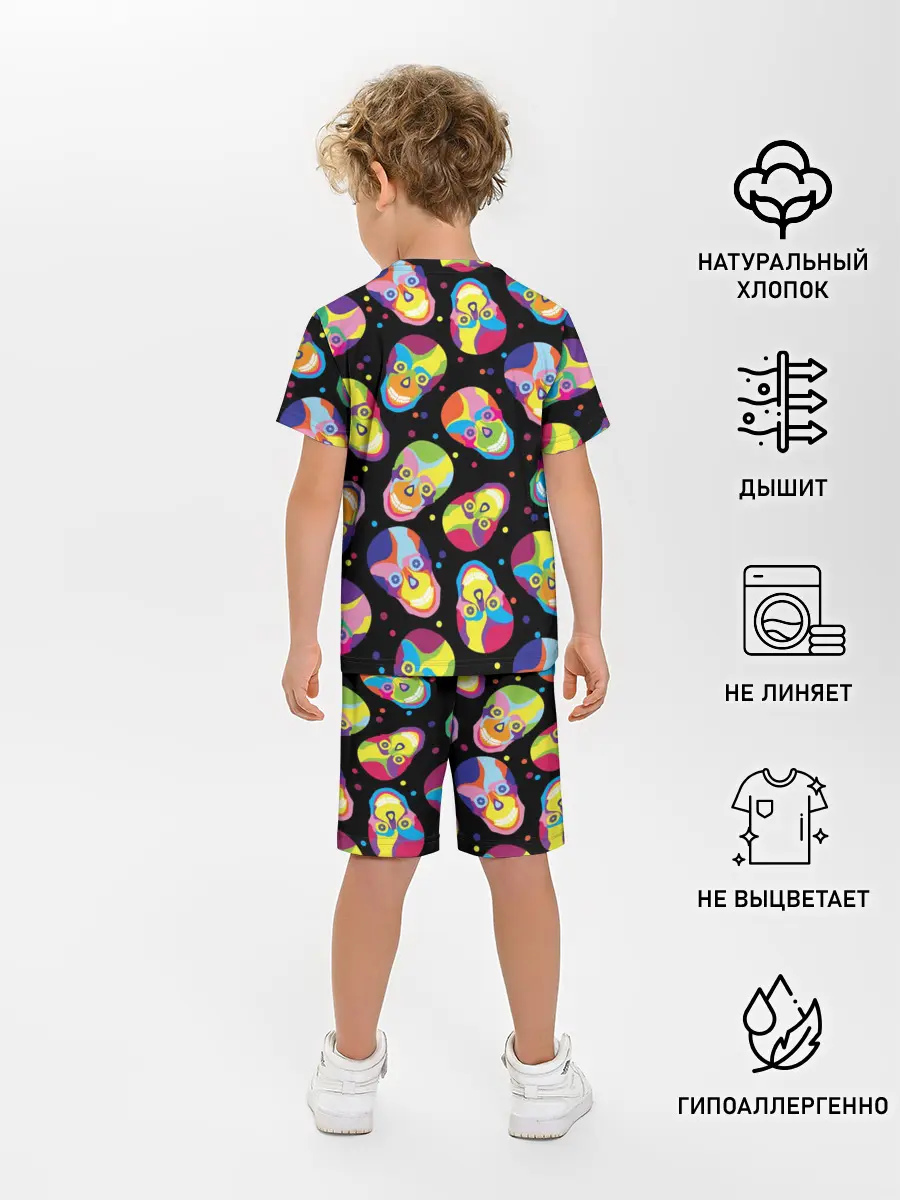 Детская пижама с шортами / Мексиканские черепа