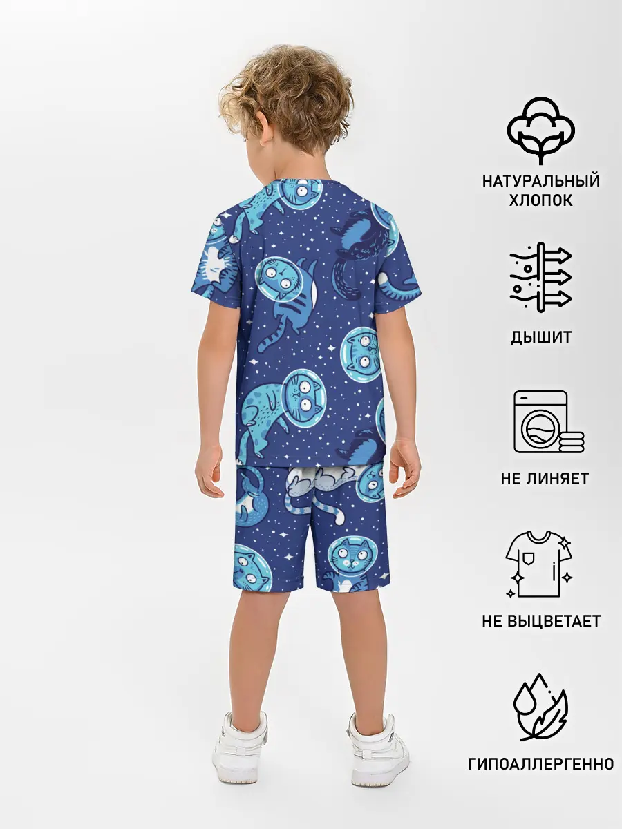 Детская пижама с шортами / Кот Космонавт