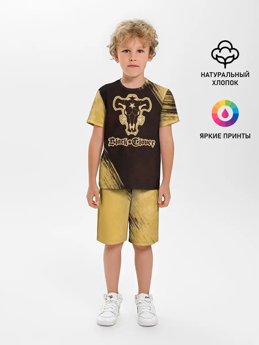 Детская пижама с шортами / Черный Клевер