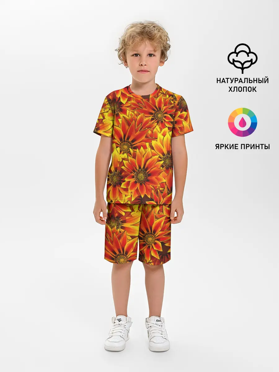 Детская пижама с шортами / Цветы