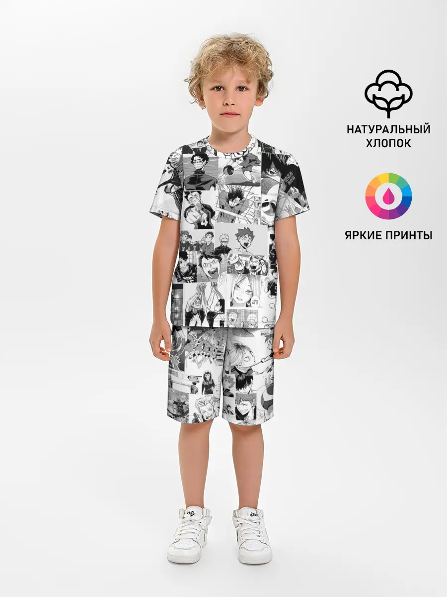 Детская пижама с шортами / Haikyu pattern
