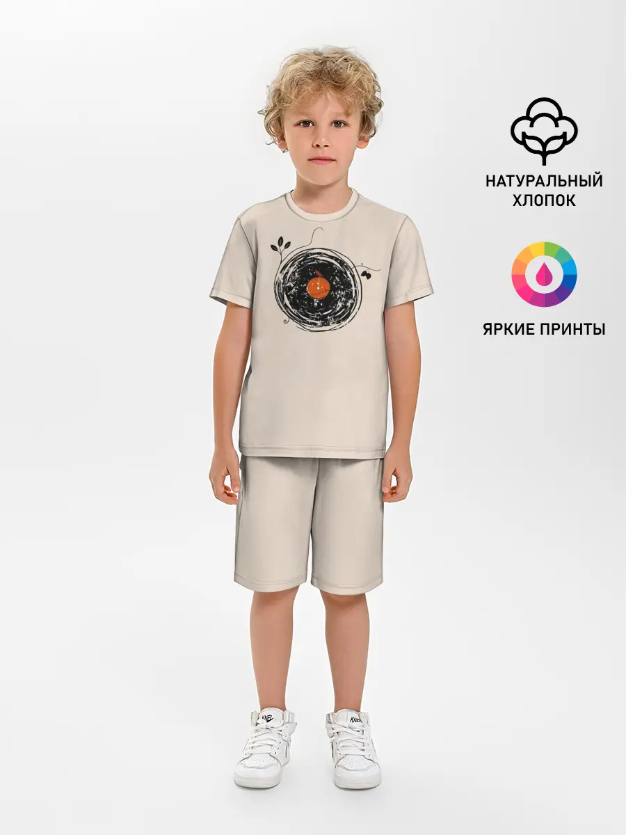 Детская пижама с шортами / Natural Vinyl Records Vintage