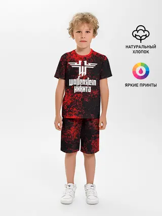 Детская пижама с шортами / Никита в стиле Wolfenstein