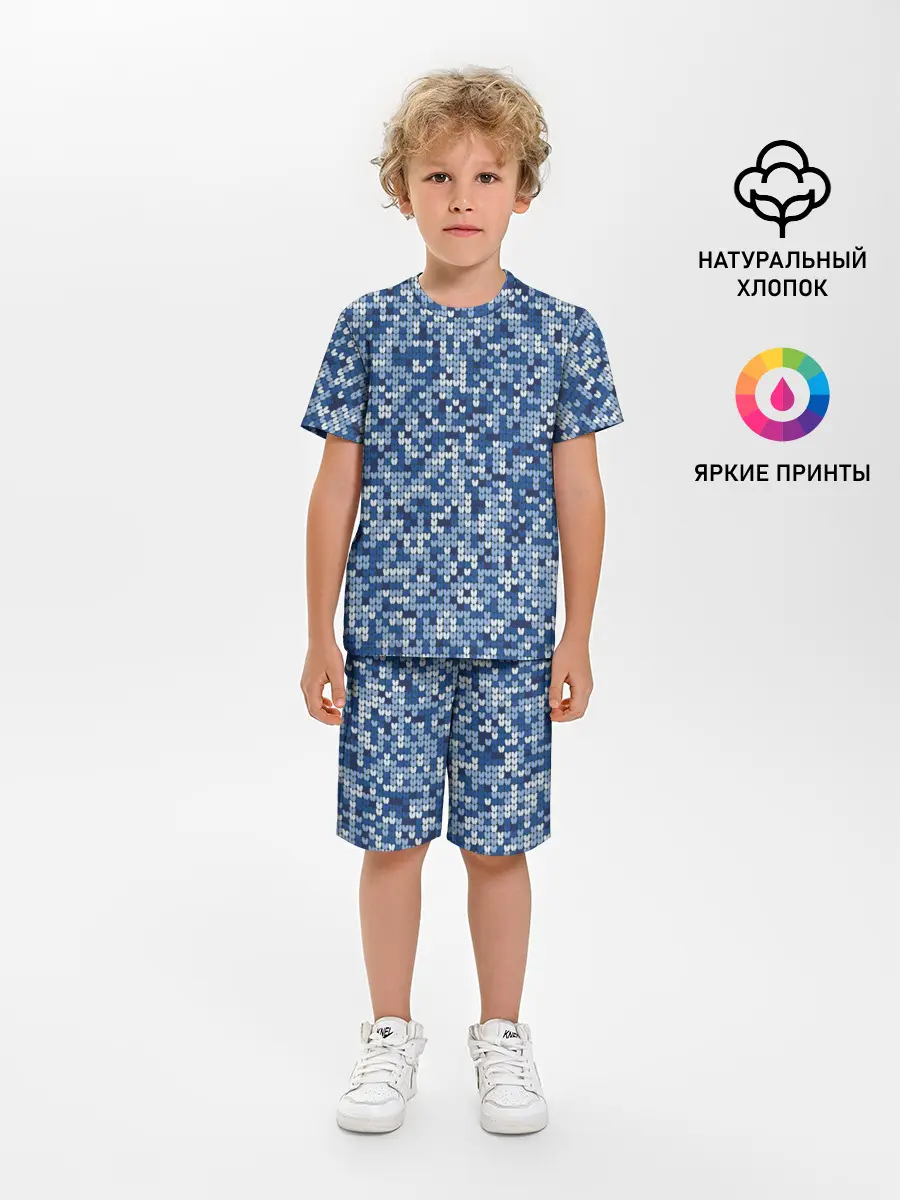 Детская пижама с шортами / ВЯЗАНЫЙ КАМУФЛЯЖ
