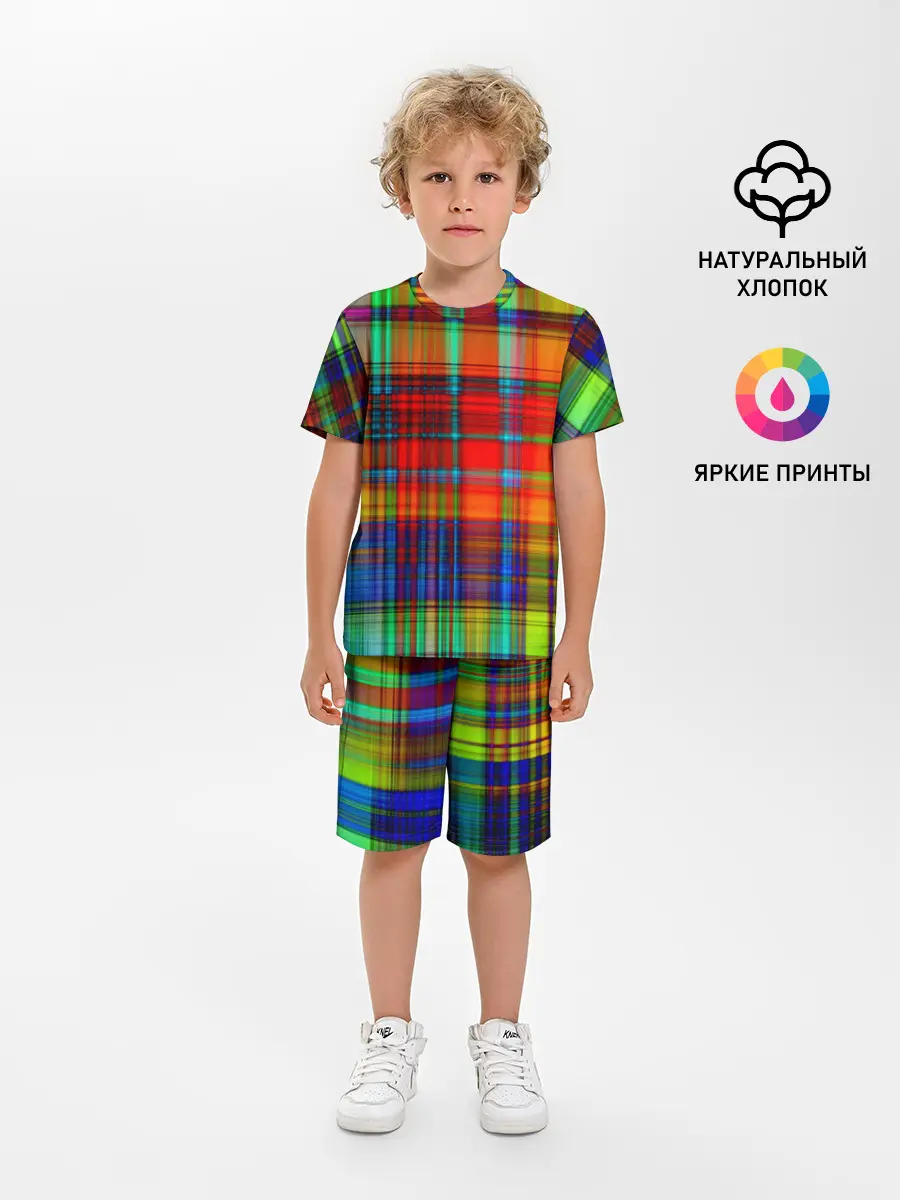 Детская пижама с шортами / Неоновая сетка