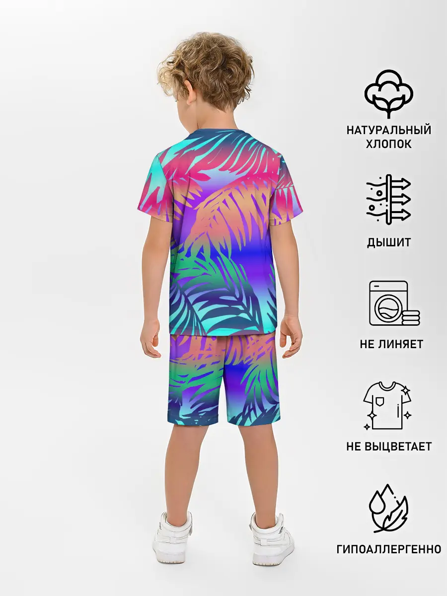 Детская пижама с шортами / НЕОНОВЫЕ ПАЛЬМЫ