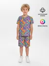 Детская пижама с шортами / Тропические цветы и узоры