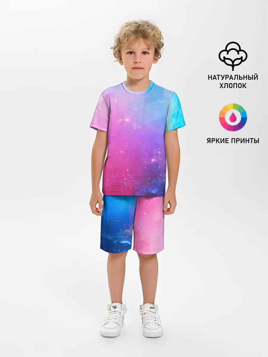 Детская пижама с шортами / Абстракция Блеск Градиент