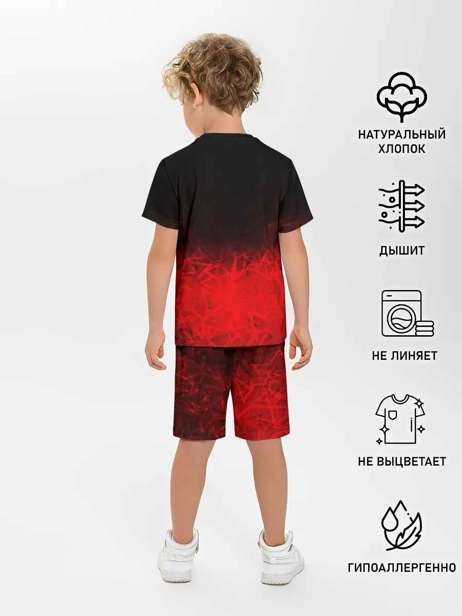Детская пижама с шортами / КРАСНО-ЧЕРНЫЙ ГРАДИЕНТ